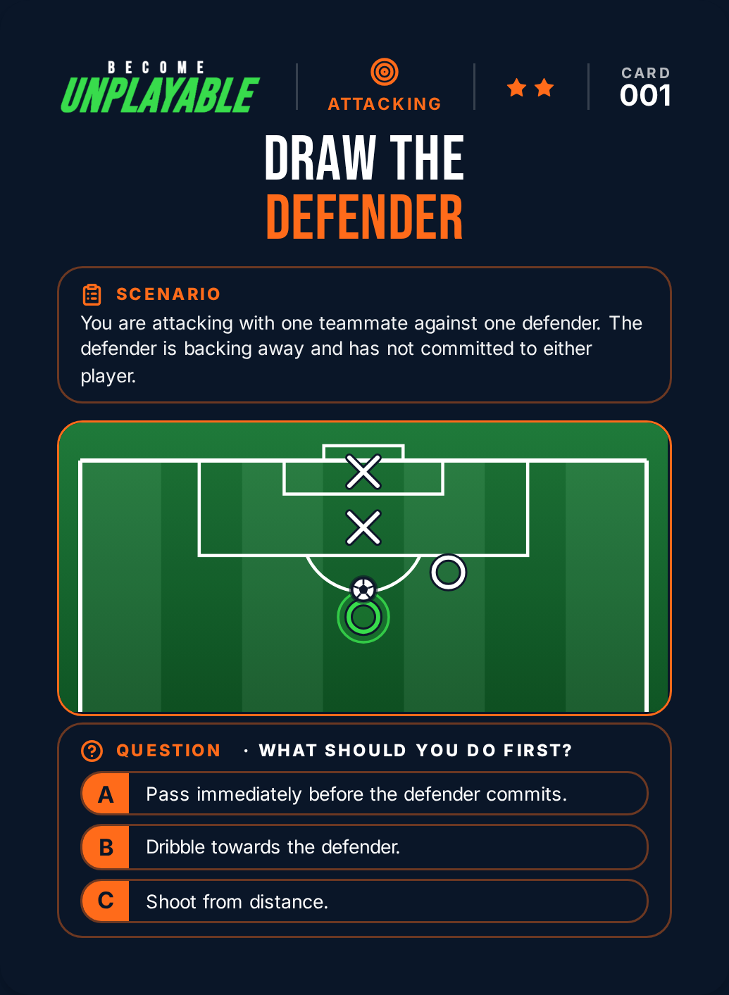 Front of Attacking Card 001, Draw the Defender