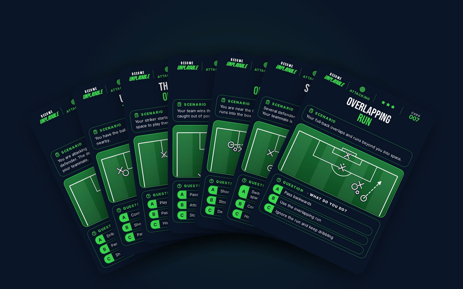 Become Unplayable football scenario cards